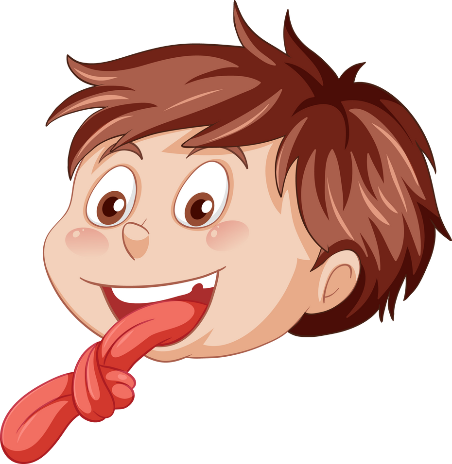 Boy Cartoon Character with Tongue Twister