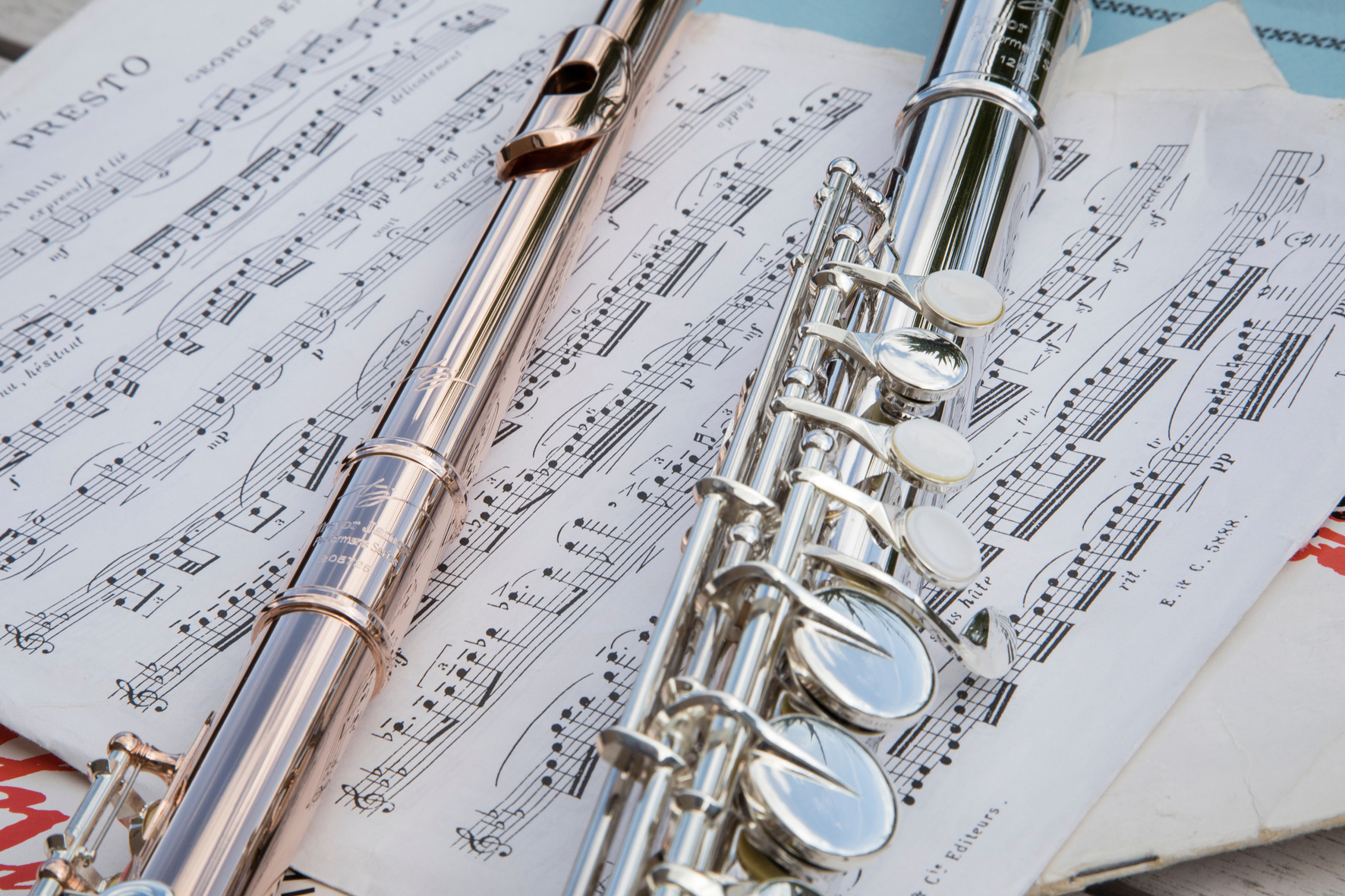 Close-Up Shot of Silver Flutes